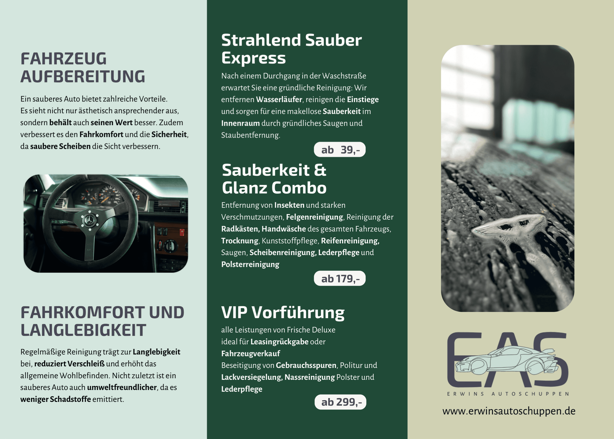 Erwins Autoschuppen Aufbereitung Pakete